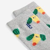 Bobo Choses Happy Dog Socks ~ Heather Grey