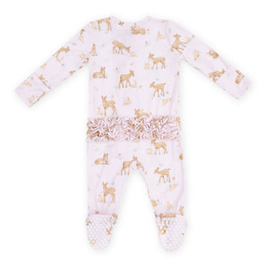 Angel Dear 2 Way Zipper Ruffle Footie ~ Little Fawn