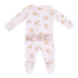Angel Dear 2 Way Zipper Ruffle Footie ~ Little Fawn