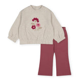 Mayoral Baby Girl Embroidered Sweatshirt & Flare Leggings Set ~ Rose