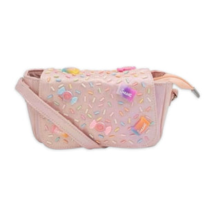 Bari Lynn Sprinkles & Treats Charm Shimmer Crossbody Bag ~ Pink