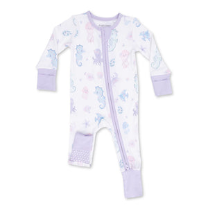 Angel Dear 2 Way Zipper Convertible Romper ~ Floral Sea Creatures