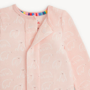 Magnetic Me Waffle Romper ~ Pink Polaris