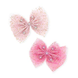 Bari Lynn Star Print Tulle w/ Crystal Star Charms Hair Clip