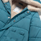 Mayoral Baby Boy Faux Fur Lined Puffer Coat ~ Blue