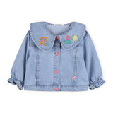 Billieblush Baby Collared Denim Jacket w/ Embroidery ~ Bleach