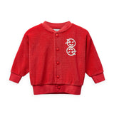 Wynken Baby Terry Jacket, Tee & Joggers Set ~ Red/White