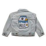 Petite Hailey Patch Jean Jacket ~ Milk Carton