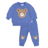 Huxbaby Furry Huxbear Sweatshirt & Sweatpants Set ~ Cobalt