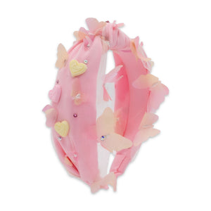 Bari Lynn 3d Butterfly Love Heart Knot Headband