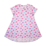Esme s/s Hi-Lo Pj Dress ~ Candy Hearts
