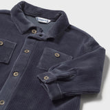 Mayoral Baby Boy Ribbed Velour Button Down Shirt ~ Blue