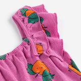 Bobo Choses Girls Tangerine Ruffled Dress ~ Purple