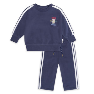 Huxbaby Sporty Stripe Sweatshirt & Sweatpants Set ~ Ink