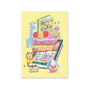 Roger La Borde New Baby Bookstack Baby Card