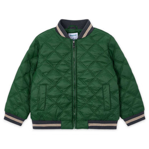 Mayoral Boys Quilted Bomber Jacket ~ Dark Green