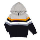 Mayoral Boys Knit Zip Hoodie ~ Carrot Stripe