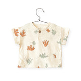 Play Up Baby Printed T-Shirt & Linen Pants Set ~ Coral/Ochre