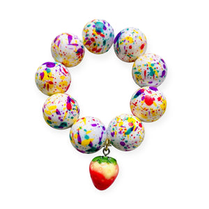 Sadie's Moon Bubblegum Bead Bracelet ~ Jawbreaker Strawberry