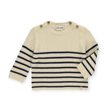 Me & Henry Baby Breton Knit Sweater ~ Cream/Navy Stripe