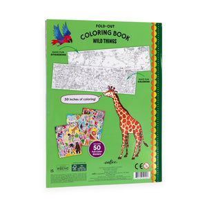 eeboo Wild Things Fold-Out Coloring Book with Stickers