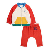 Bobo Choses Baby B.C. Color Block Zip Sweatshirt & Vintage Terry Harem Pants Set ~ Red Multi