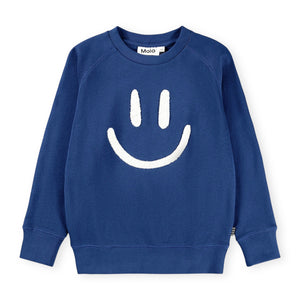 Molo Mike Smiley Sweatshirt & Alvar Sweatpants Set ~ Blue Depths
