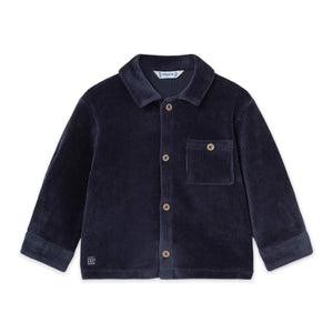 Mayoral Baby Boy Ribbed Velour Overshirt ~ Blue