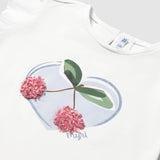 Mayoral Baby Girl s/s T-Shirt w/ 3D Cherries ~ White/Blue