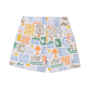 Mayoral Boys Printed Swim Trunks ~ Cream