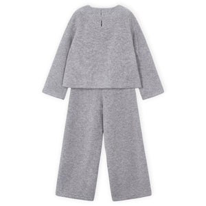 Mayoral Girls Knit Top & Pants Set ~ Mixed Grey