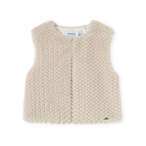 Mayoral Baby Girl Faux Fur Vest ~ Sand