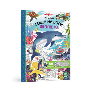 eeboo Under the Sea Fold-Out Coloring Book with Stickers