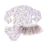 Shade Critters Baby Wildflower Fields Rash Guard Set w/ Tutu ~ Lilac