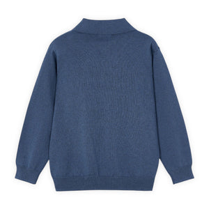 Mayoral Boys l/s Knit Polo ~ Heather Steel