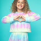 MIA New York Heart Sweatshirt & Shorts Set~ Rainbow Tie Dye