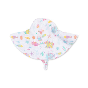 Angel Dear Wide Brim Muslin Sunhat ~  Sunny Coral Reef Fish