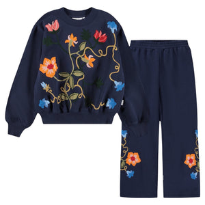 Molo Marge Sweatshirt & Aurita Sweatpants Set 7-12 ~ Navy Blazer