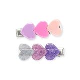 Lilies & Roses Pink & Purple Hearts Clips