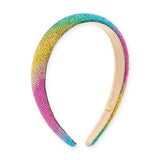 Bari Lynn Thin Fully Crystallized Headband ~ Rainbow