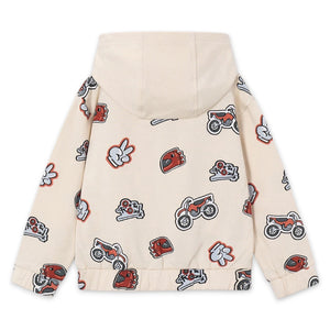 Mayoral Boys Moto Print Hoodie ~ Light Khaki