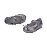 Mini Melissa Sweet Love Bow Shoes ~ Silver Glitter