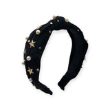 Bari Lynn Velvet Pearl Studded Headband