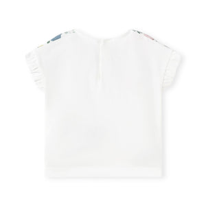 Mayoral Baby Girl Let's Go! Floral Print T-Shirt ~ White Multi