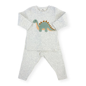 Oh Baby! Dinosaur 2pc Set ~ Heather Gray