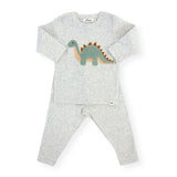 Oh Baby! Terry Dinosaur 2pc Set ~ Heather Gray