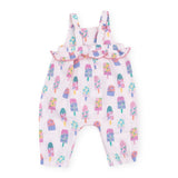 Angel Dear Muslin Ruffle Waist Romper ~ Floral Popsicles