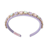 Bari Lynn Thin Satin Jewel Heart Headband