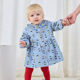 Bobo Choses Baby Game Pawns Print Denim Dress ~ Light Blue