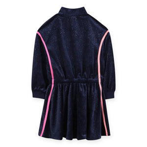 Billieblush Girls Shimmer Velour Sweatshirt Dress ~ Navy